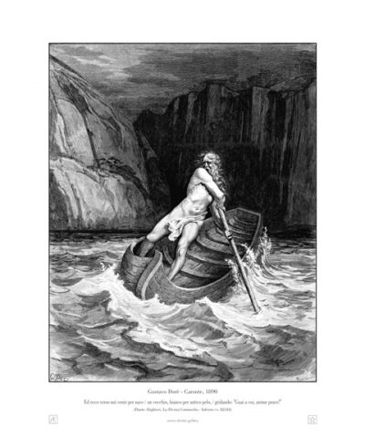 Caronte visto da Gustavo Dorè. Stampe giclèe fine art